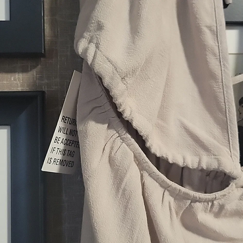 Bumpsuit Cut Out Linen Blend Dress - Picture 8 of 14
